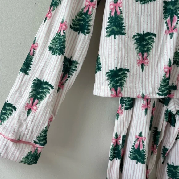 Tahari Christmas Tree Bow Pointelle Mama & Me Kids Toddler Pajama Set NWT Viral - Picture 5 of 9